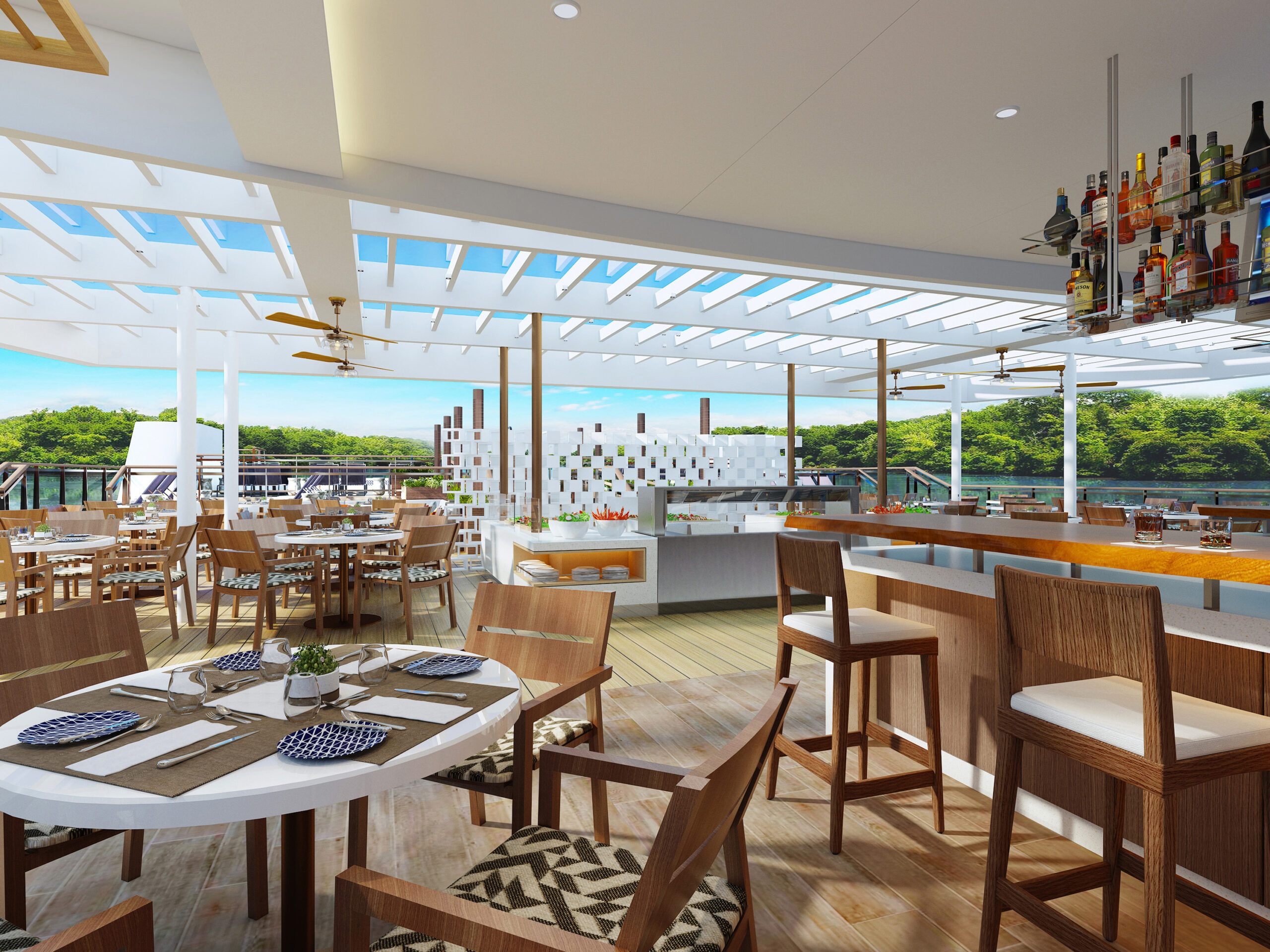 Terraços no Viking River Cruises cruzeiros fluviais